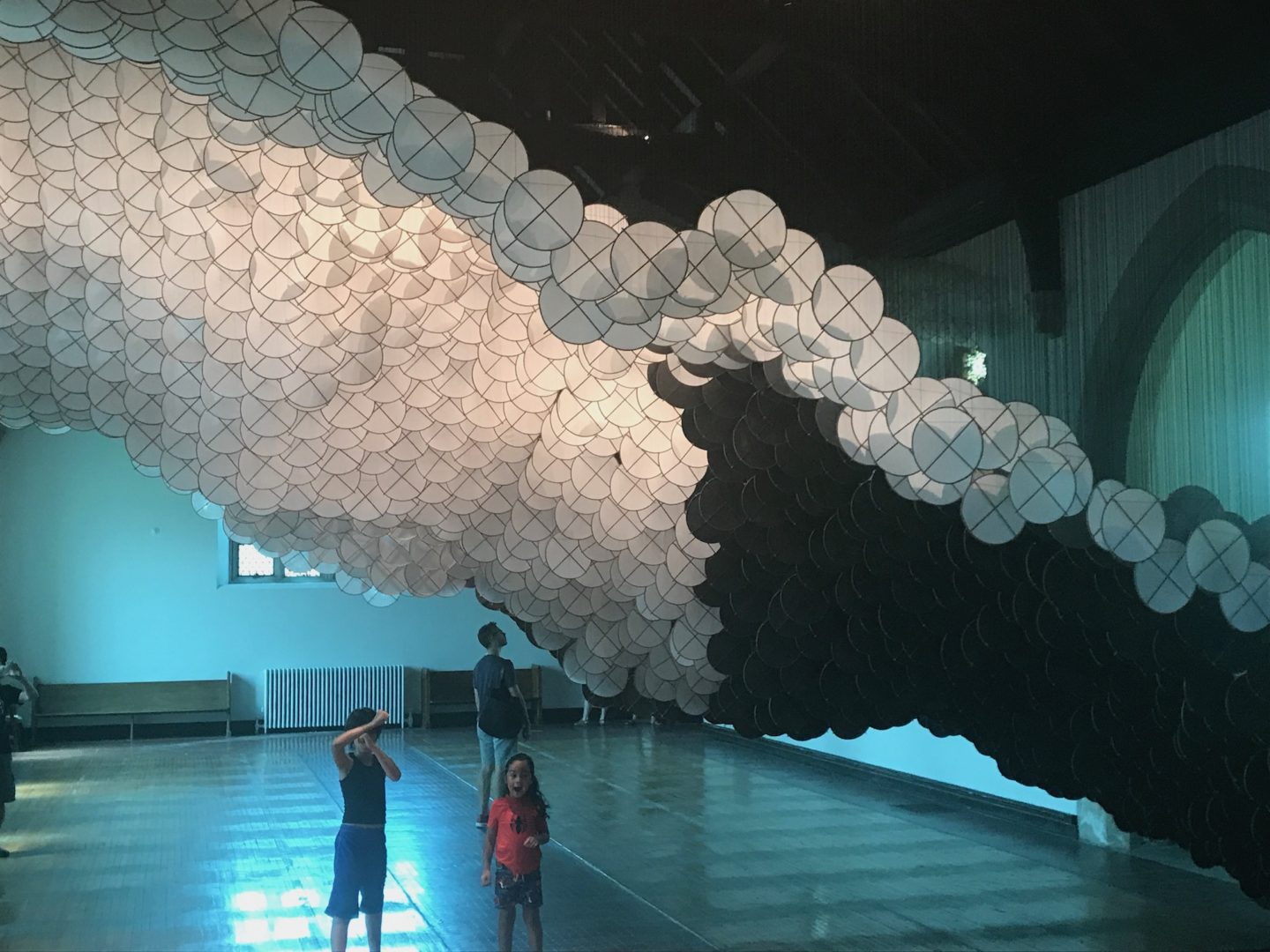 Jacob Hashimoto, The Eclipse, 2018, St. Cornelius Chapel, Governors Island, New York City