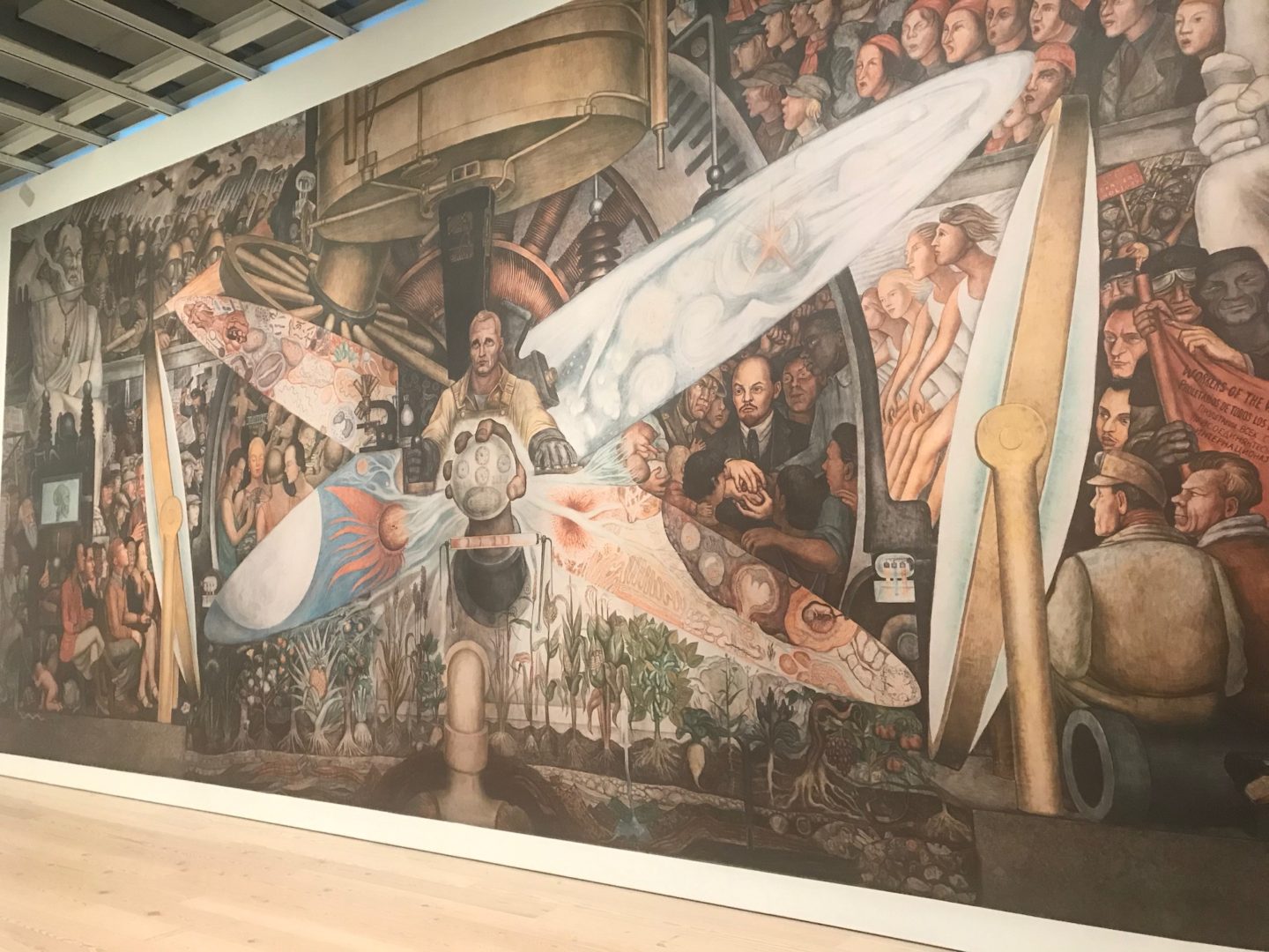Diego Rivera, Reproduction of Man, Controller of the Universe, 1934. Installation view of Vida Americana: Mexican Muralists Remake American Art, 1925-1945. 