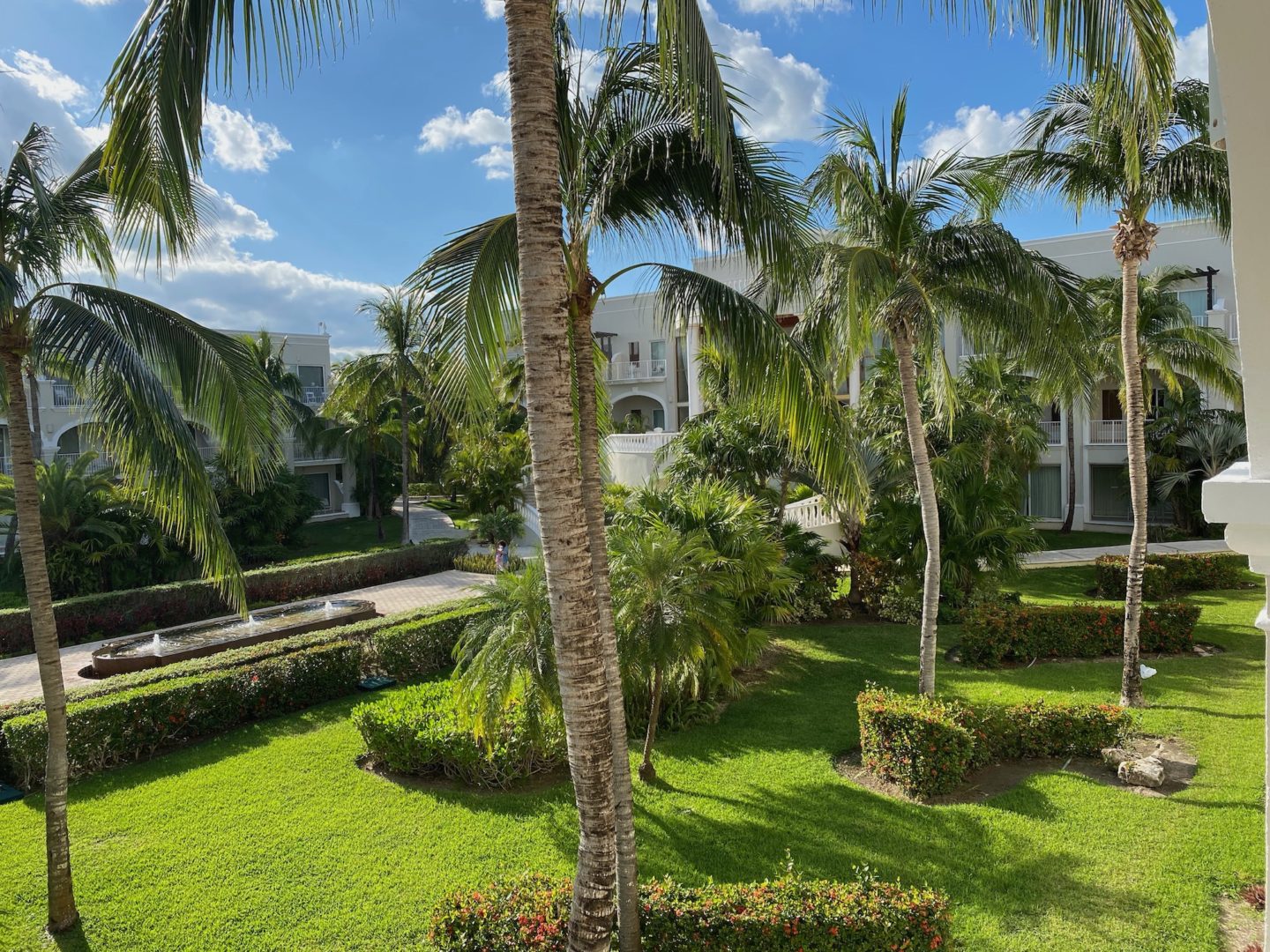 View of the Main Lobby from the balcony of our room at Dreams Tulum Resort and Spa, Tulum, Mexico