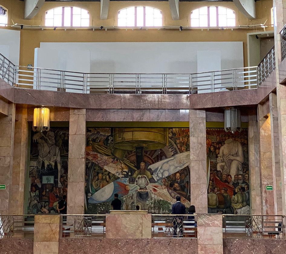 Diego Rivera (1886-1957), El hombre en el cruce de caminos o El Hombre controlador del universo, 1934, Palacio de Bellas Artes, Centro Histórico,Mexico City, Mexico